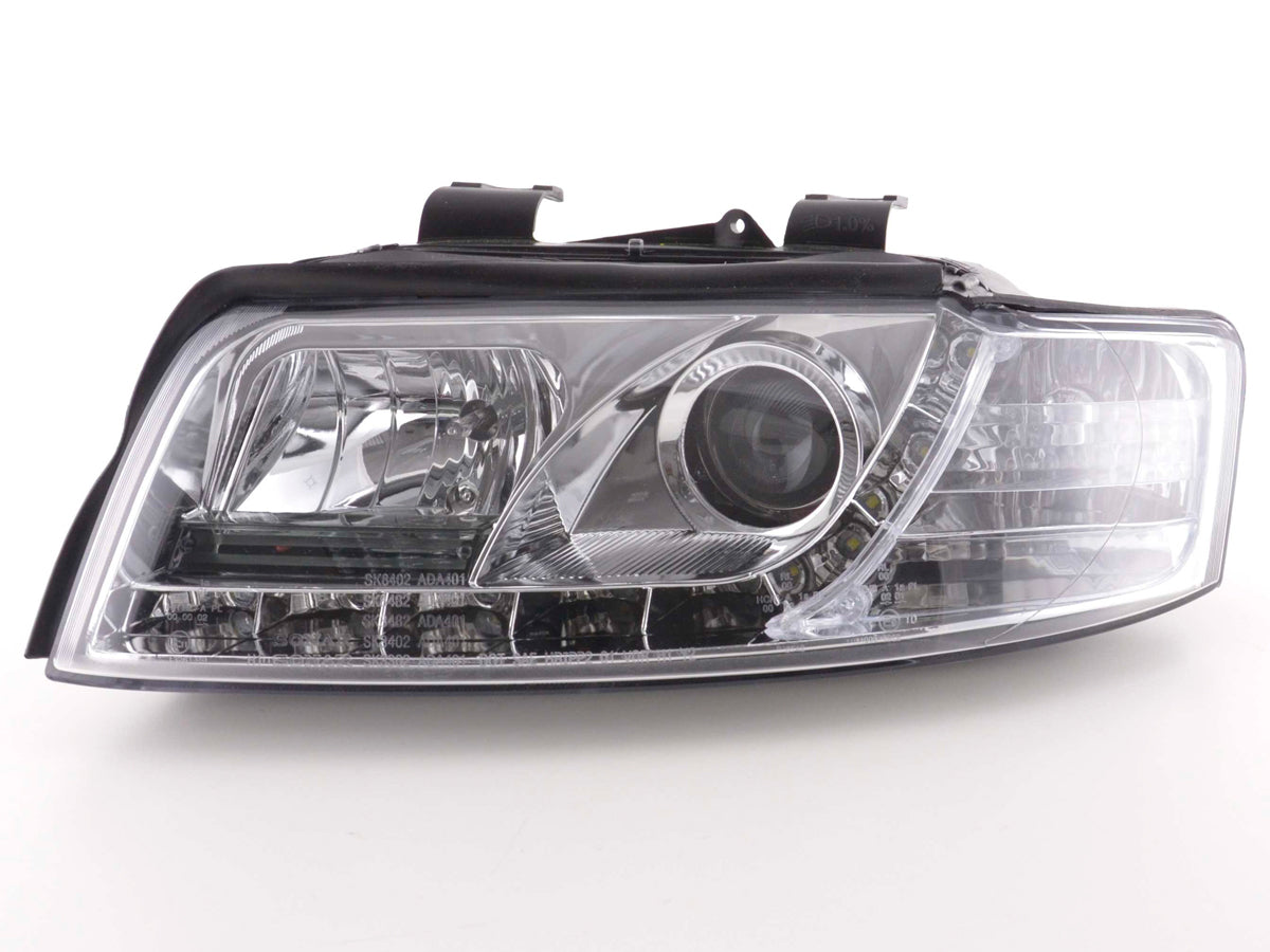 Scheinwerfer Set Daylight LED Tagfahrlicht Audi A4 Typ 8E 01-04 chrom Scheinwerfer Set Daylight LED Tagfahrlicht Audi A4 Typ 8E 01-04 chrom